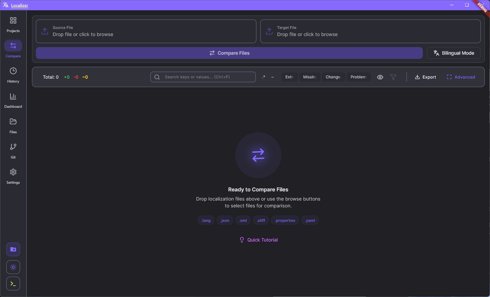 Comparison interface detail screenshot